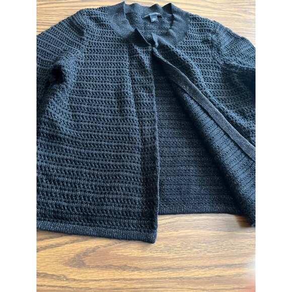 Banana Republic black long sleeved Lamb’s wool blend cardigan sweater size Large - Picture 3 of 8